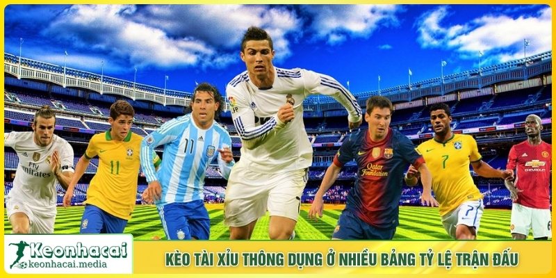 Kèo tài xỉu thông dụng ở nhiều bảng tỷ lệ trận đấu